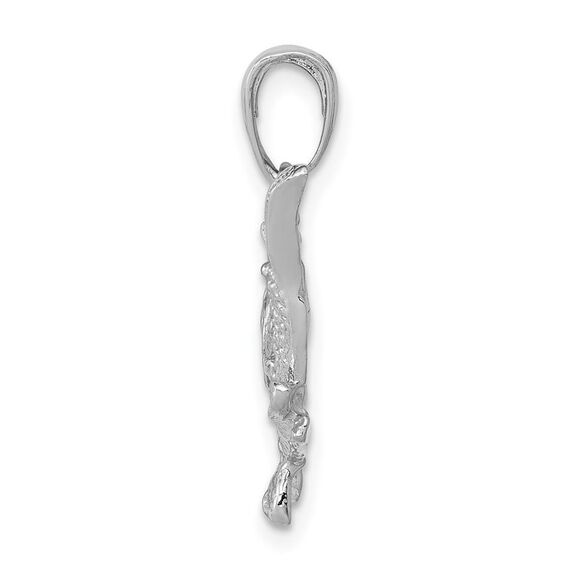 14k White Gold Largemouth Bass Pendant